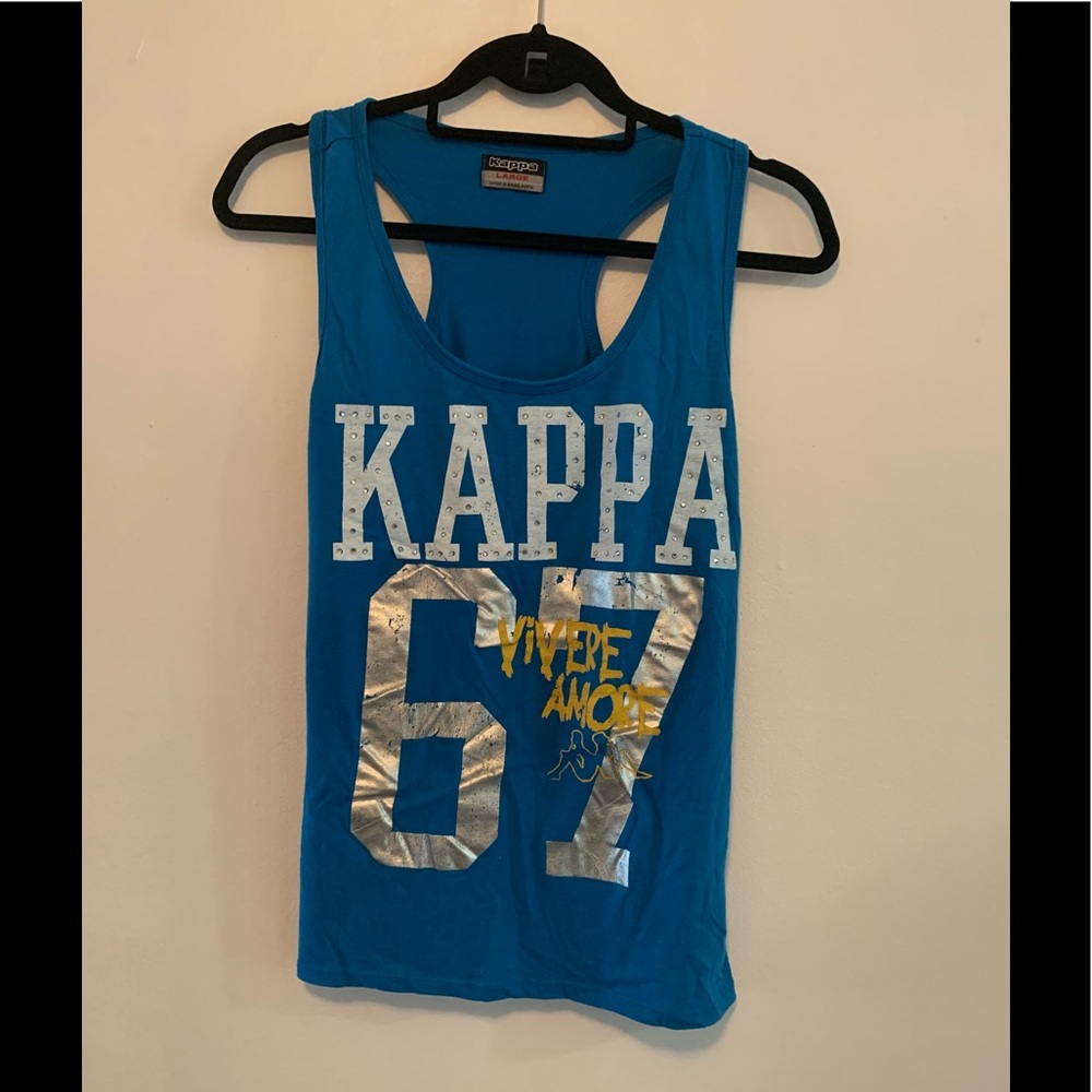 Italian blue Kappa 67 racer back tank top,used